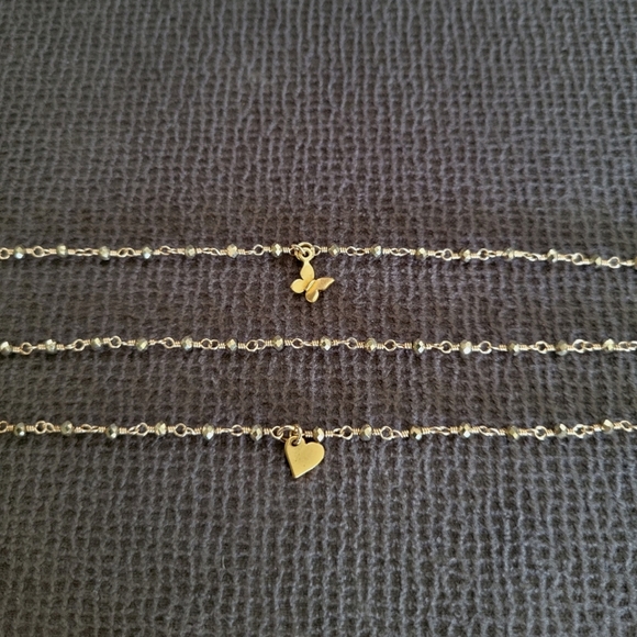 ✨️HP✨️ Dainty Gold💛 Pyrite Bracelet Trio3️⃣ - NWOT - Picture 11 of 15